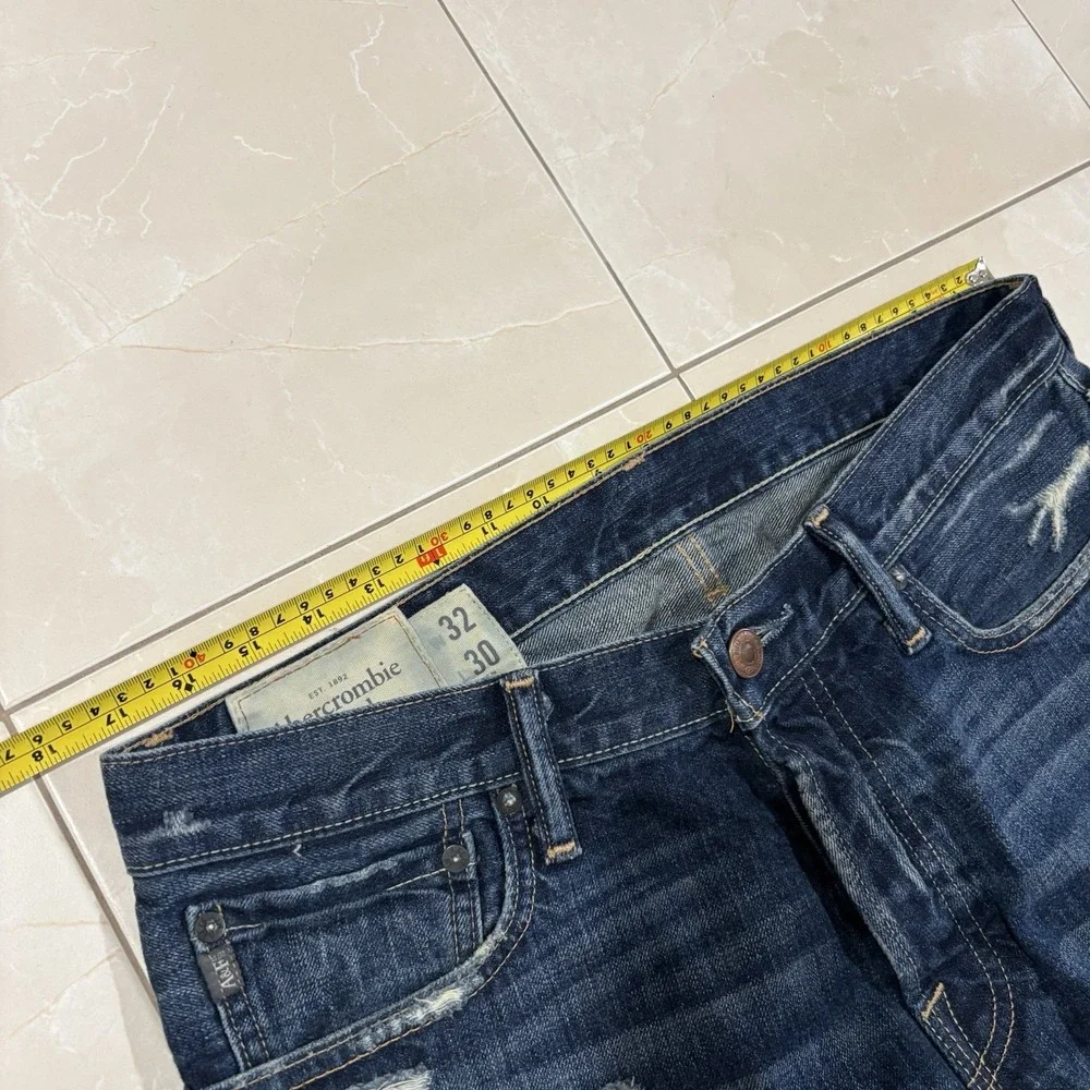 VTG Y2K Abercrombie Fitch Baxter Jeans Men's 34x31 Low Rise Slim Boot Distressed